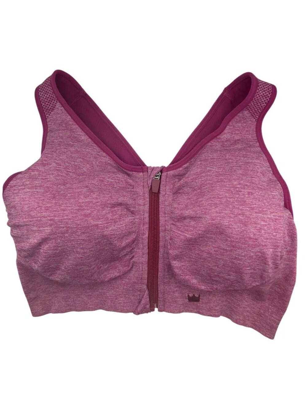 SHEFIT Seamless Comfort Wireless Control Zip Front Sports Bra Berry Size XS S